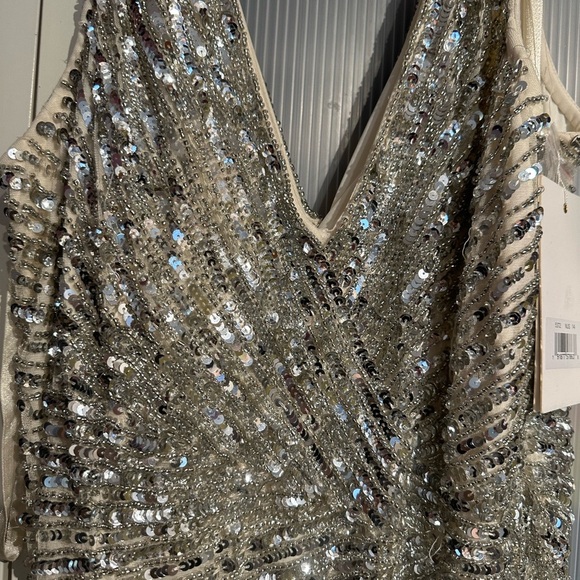 ✔️#58B/86B BNWT MAC DUGGAL SLEEVELESS DIAGONAL SEQUINED V-NECK GOWN #5372 - Picture 8 of 10